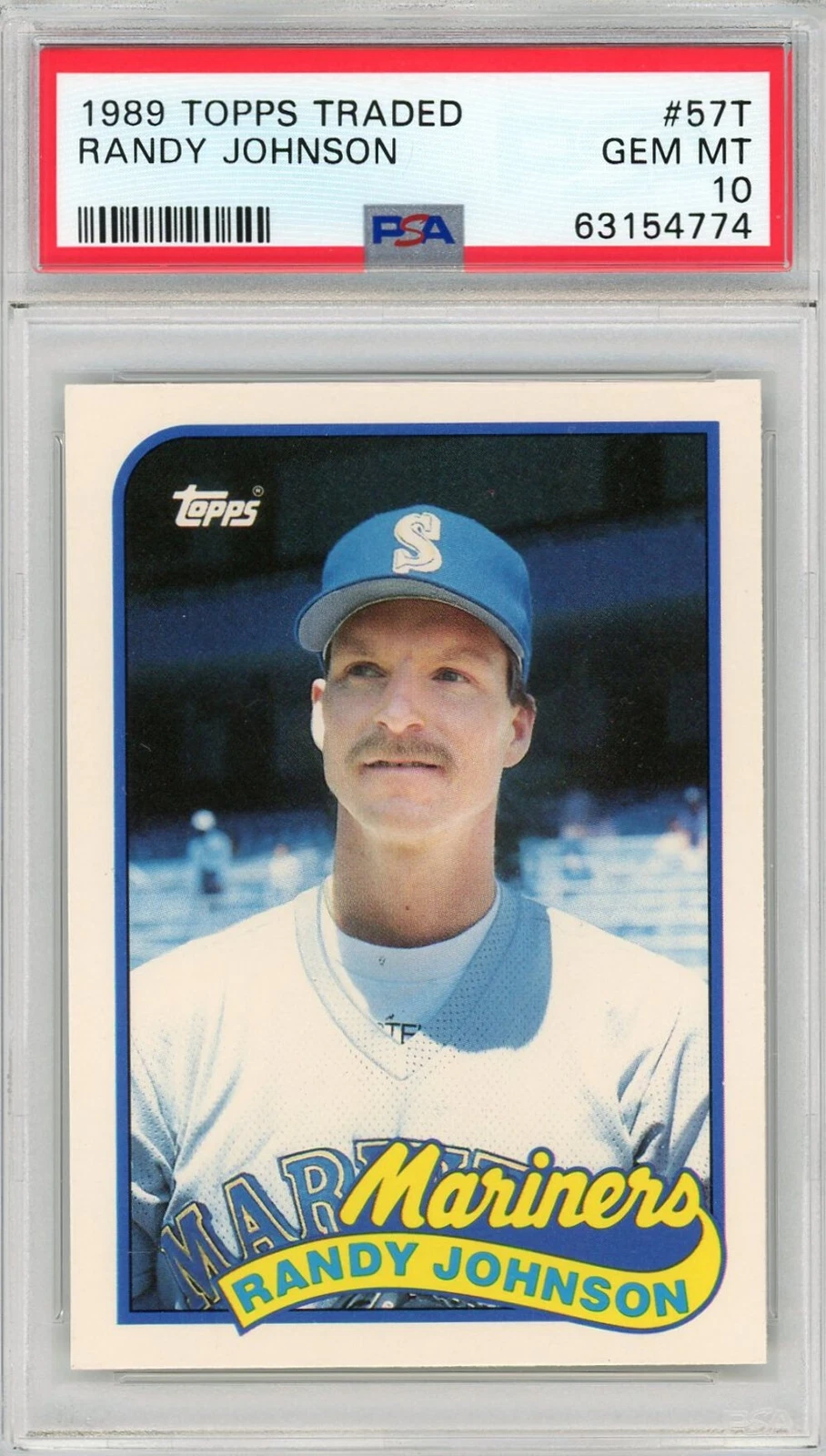 Graded 1989 Topps Traded Randy Johnson #57T Rookie RC Baseball Card PSA 10