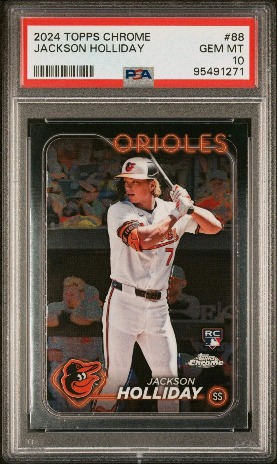 Graded 2024 Topps Chrome Jackson Holliday #88 Rookie RC Baseball Card PSA 10 Gem