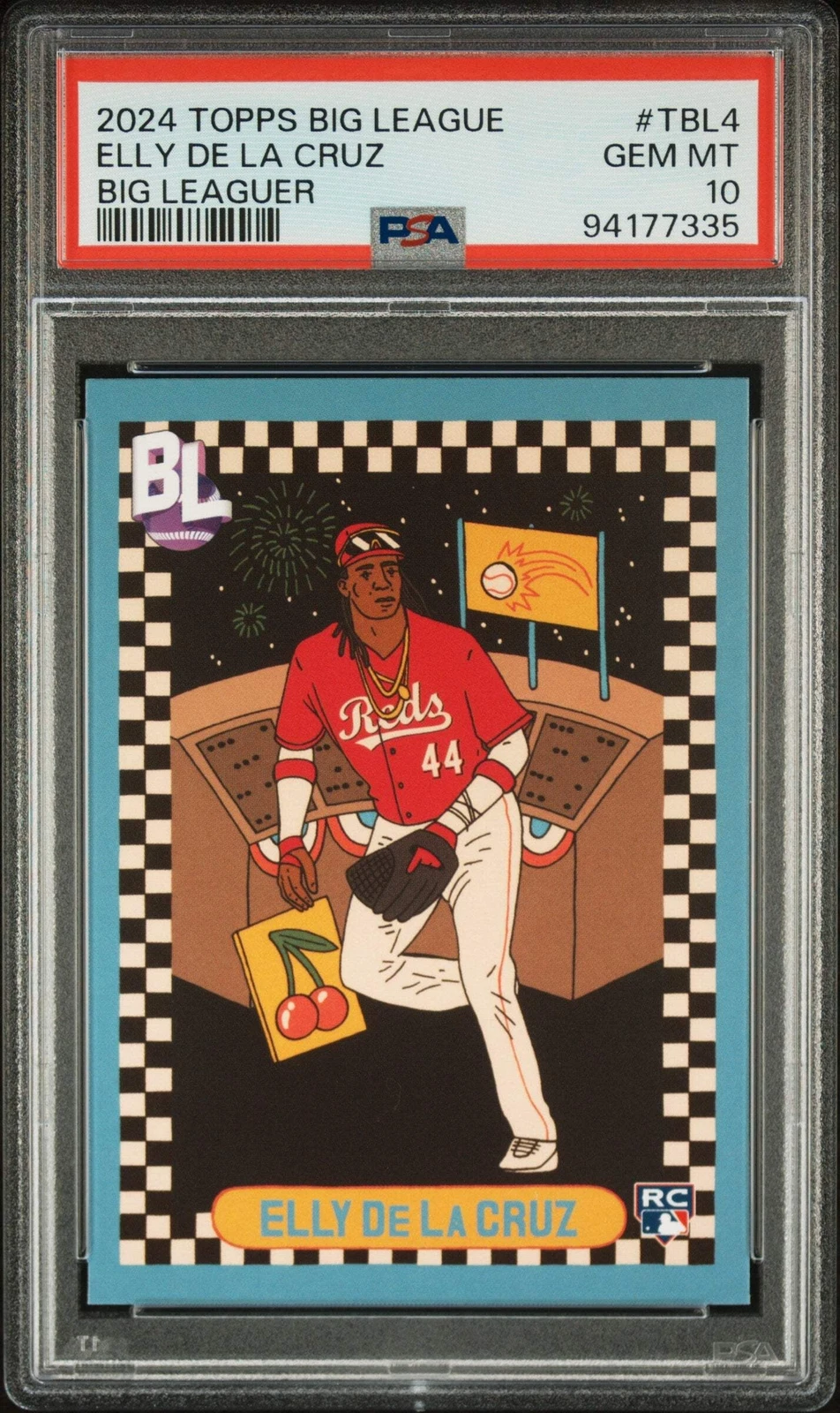 Graded 2024 Topps Big League Elly De La Cruz #TBL4 RC Baseball Card PSA 10 Gem