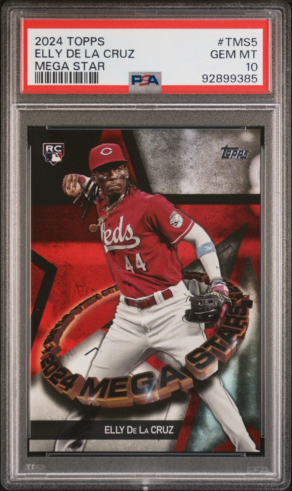 Graded 2024 Topps Elly De La Cruz #TMS5 Mega Star Rookie RC Baseball Card PSA 10