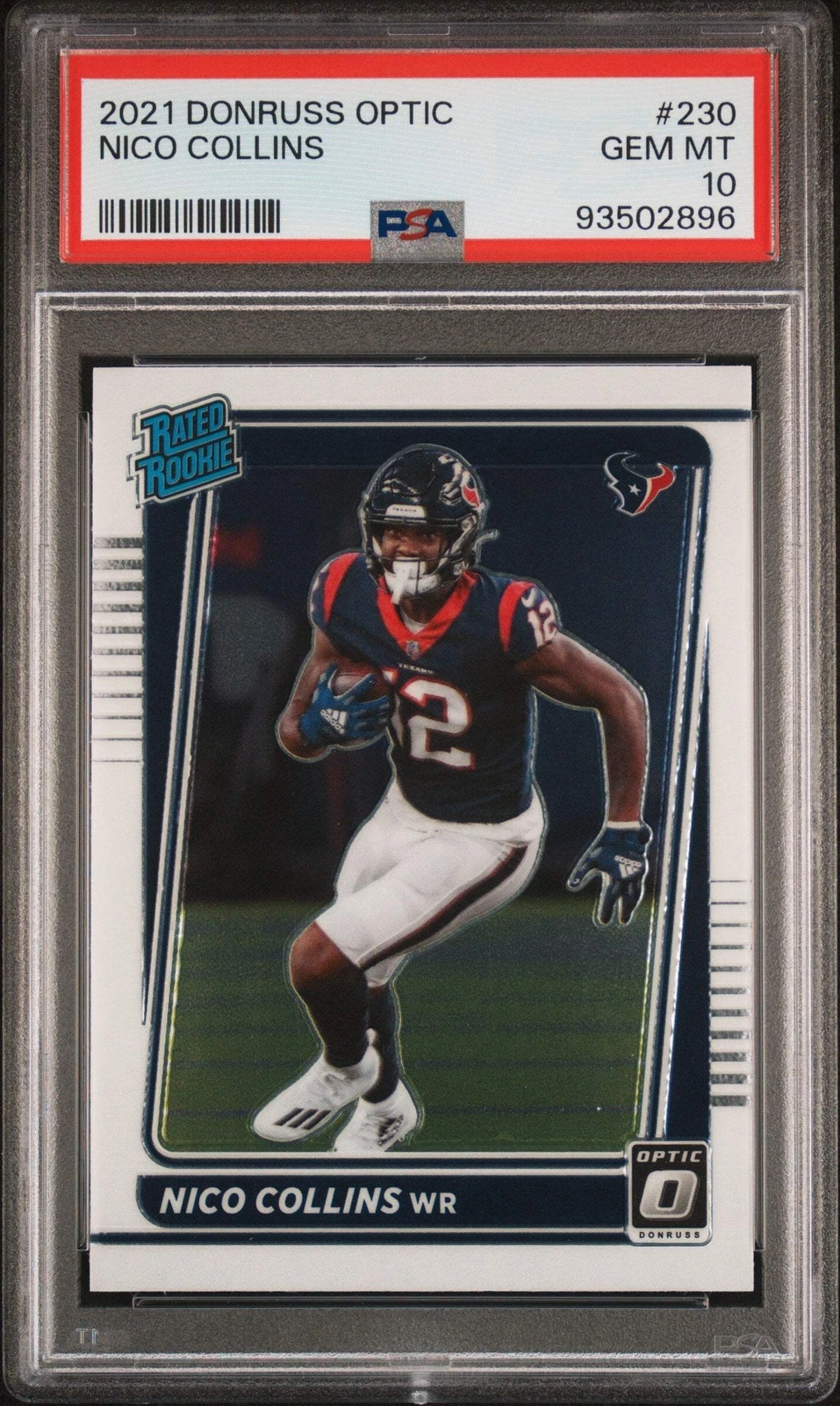 Graded 2021 Panini Donruss Optic Nico Collins #230 Rookie Football Card PSA 10