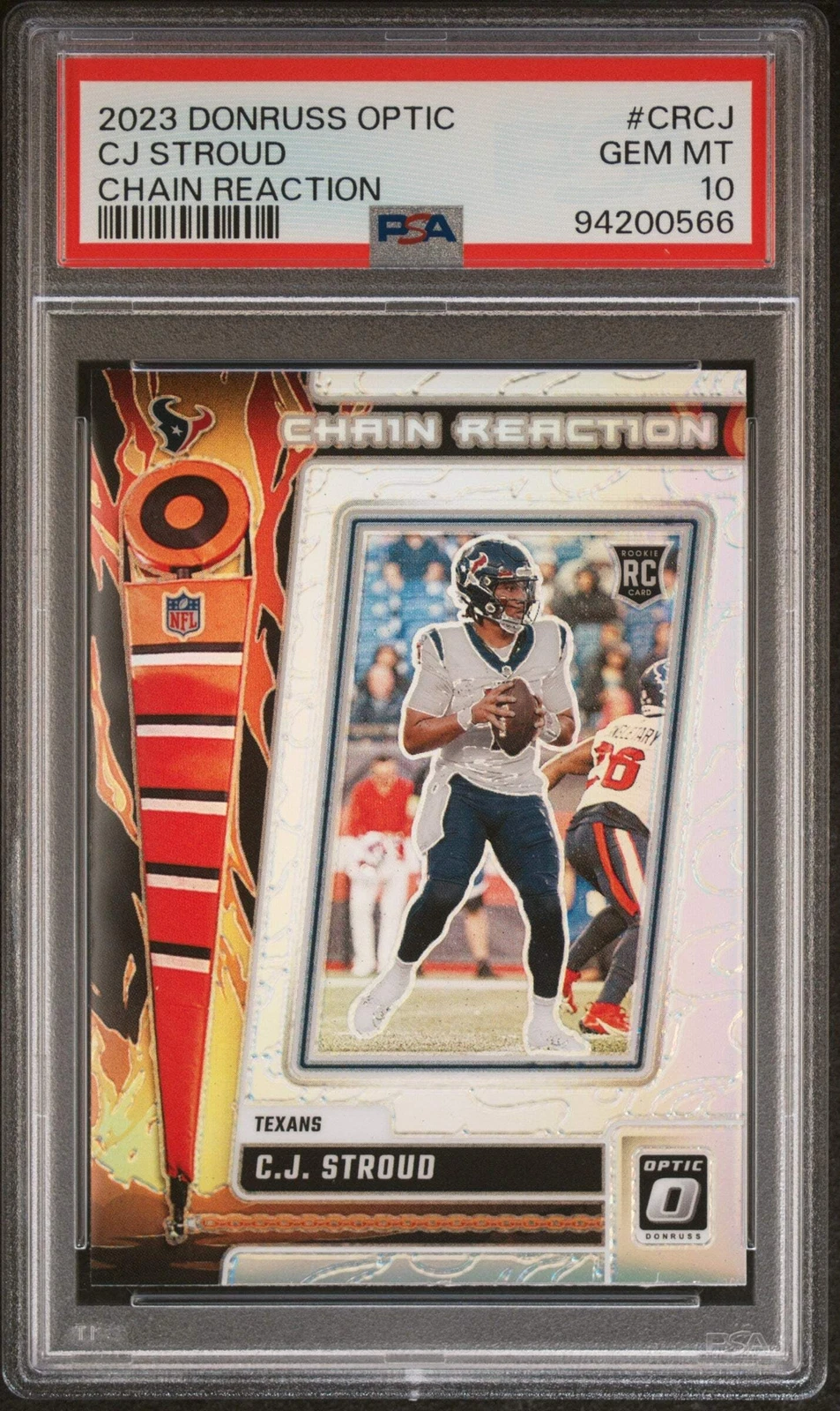 Graded 2023 Donruss Optic CJ Stroud #CRCJ Chain Reaction RC Football Card PSA 10