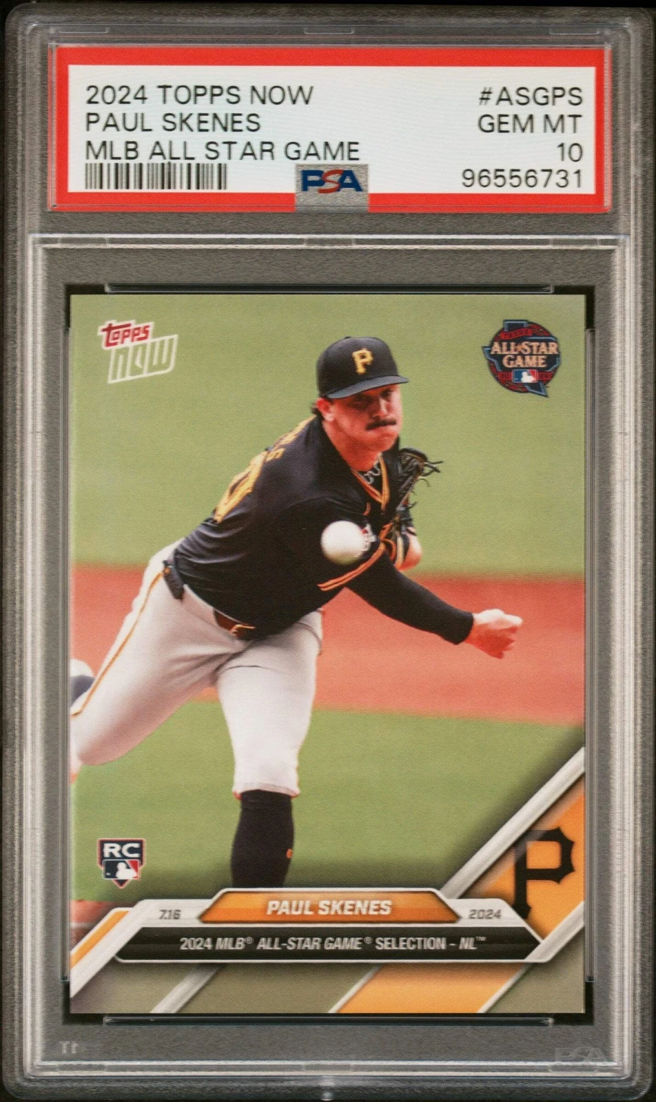 Graded 2024 Topps Now Paul Skenes #ASGPS MLB ASG Rookie RC Baseball Card PSA 10