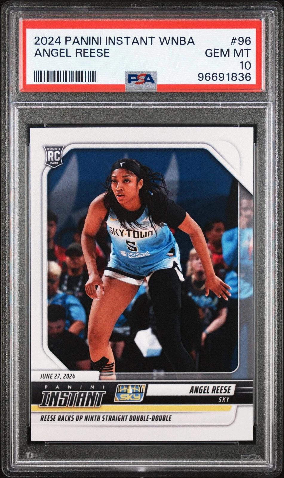 Graded 2024 Panini Instant WNBA Angel Reese #96 Rookie RC Basketball Card PSA 10