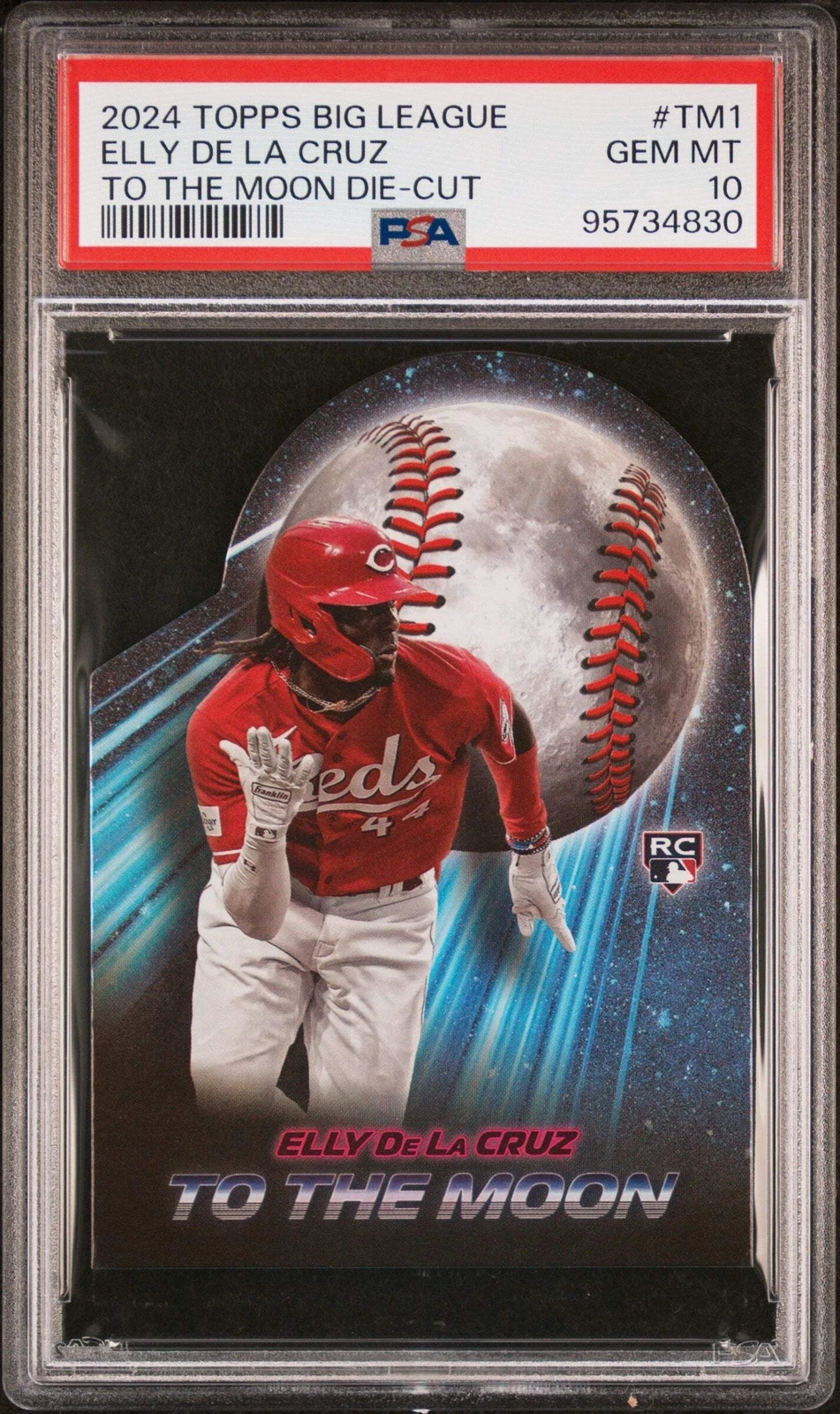 Graded 2024 Big League Elly De La Cruz #TM1 Moon D/C RC Baseball Card PSA 10