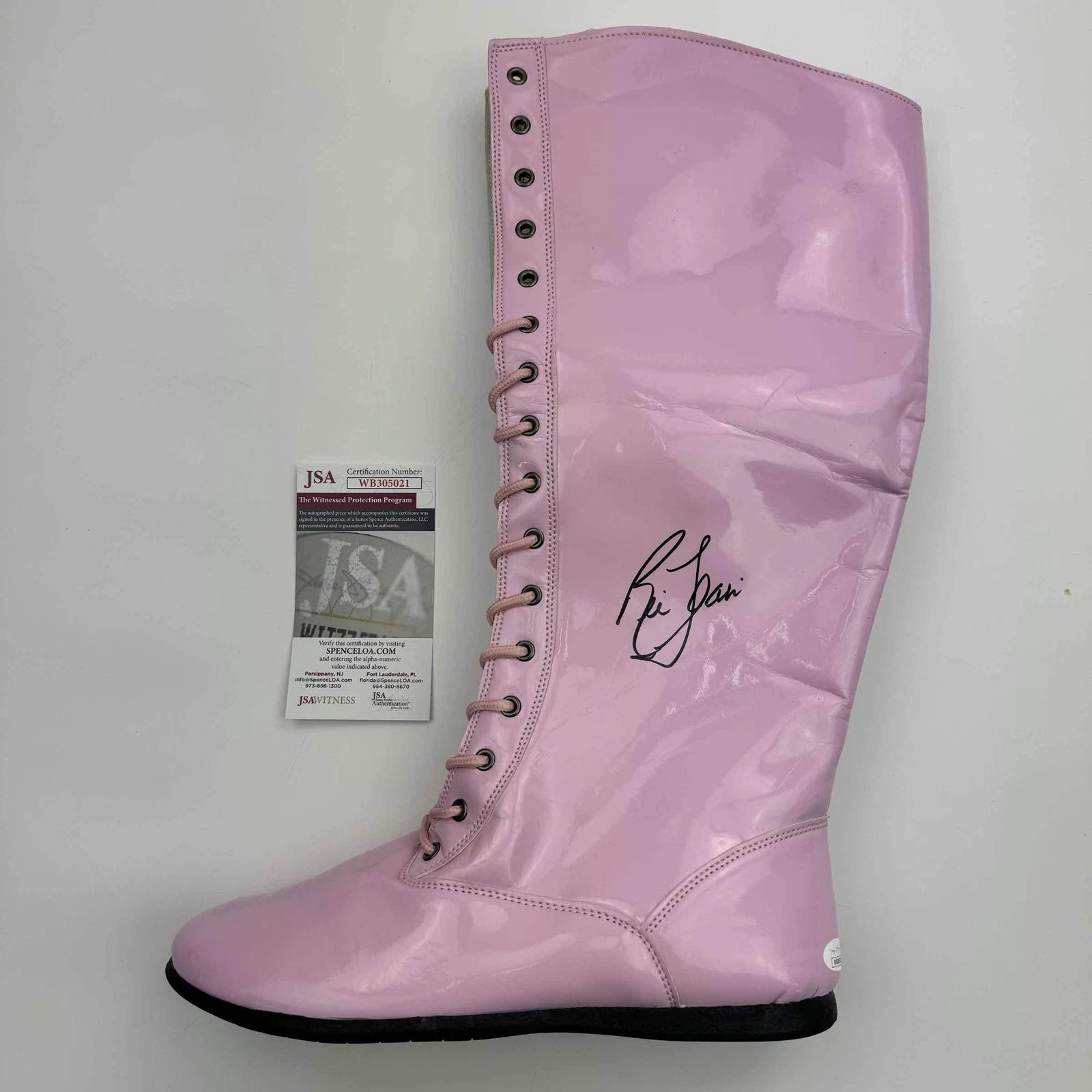 Autographed/Signed Ric Flair Pink WWE WWF Wrestling Boot/Shoe JSA COA Auto