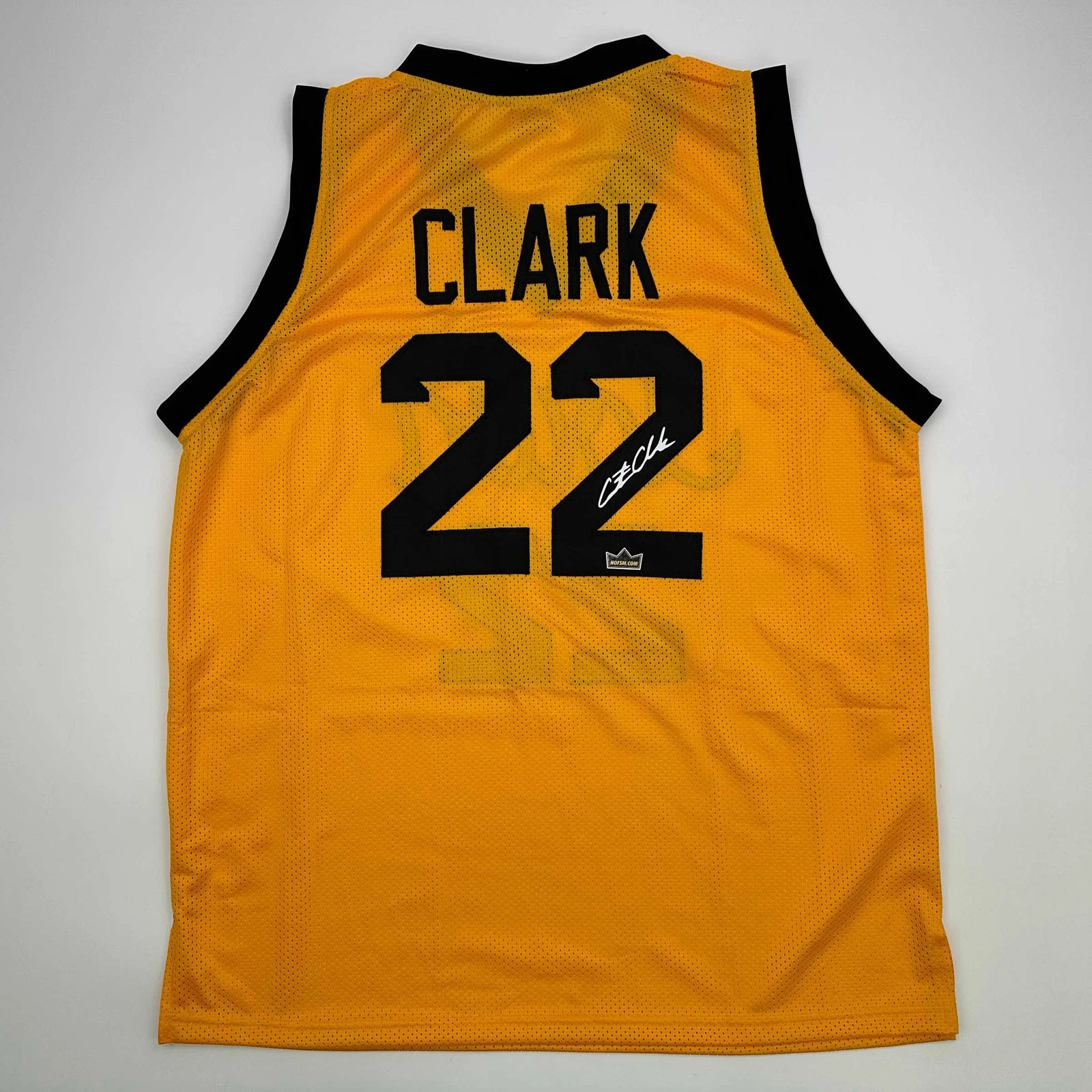 Facsimile Autographed Caitlin Clark Iowa Yellow Reprint Jersey Size Men's XL