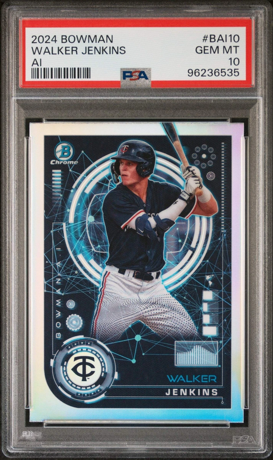 Graded 2024 Topps Bowman Walker Jenkins #BAI10 AI Rookie RC Baseball Card PSA 10