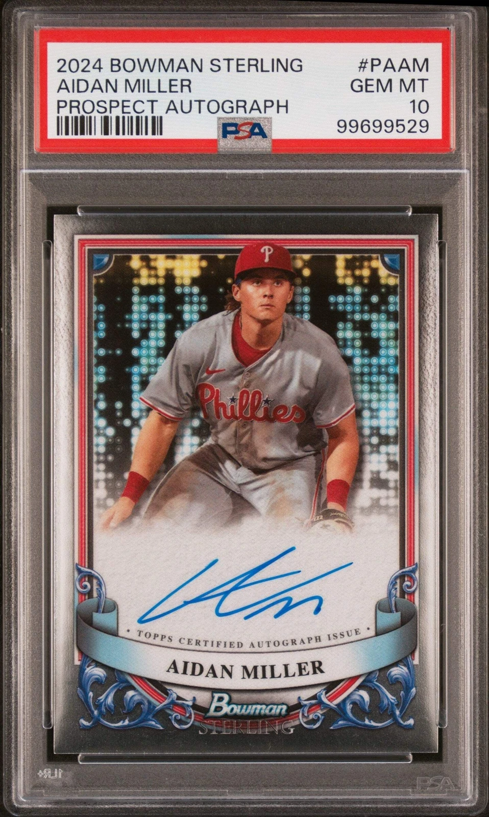 Graded 2024 Bowman Sterling Aidan Miller #PAAM Autograph Baseball Card PSA 10