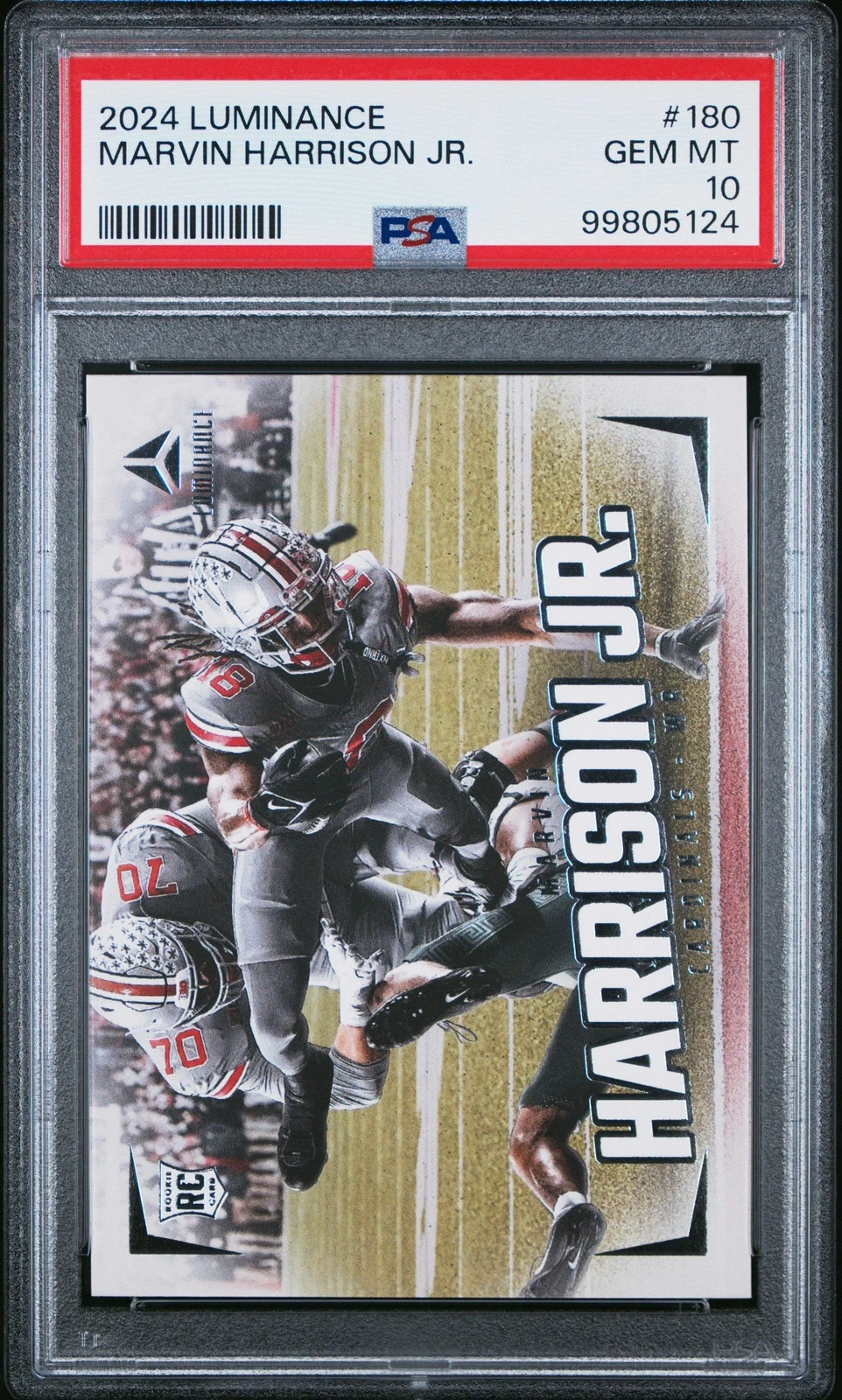 Graded 2024 Panini Luminance Marvin Harrison Jr #180 Rookie Football Card PSA 10