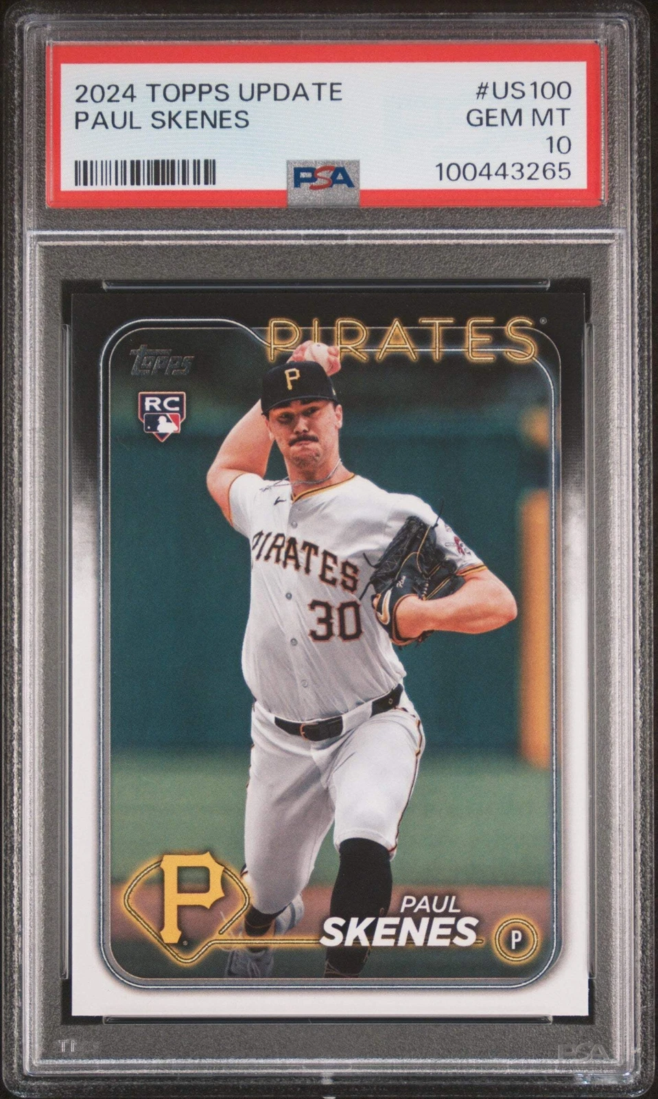 Graded 2024 Topps Update Paul Skenes #US100 Rookie RC Baseball Card PSA 10