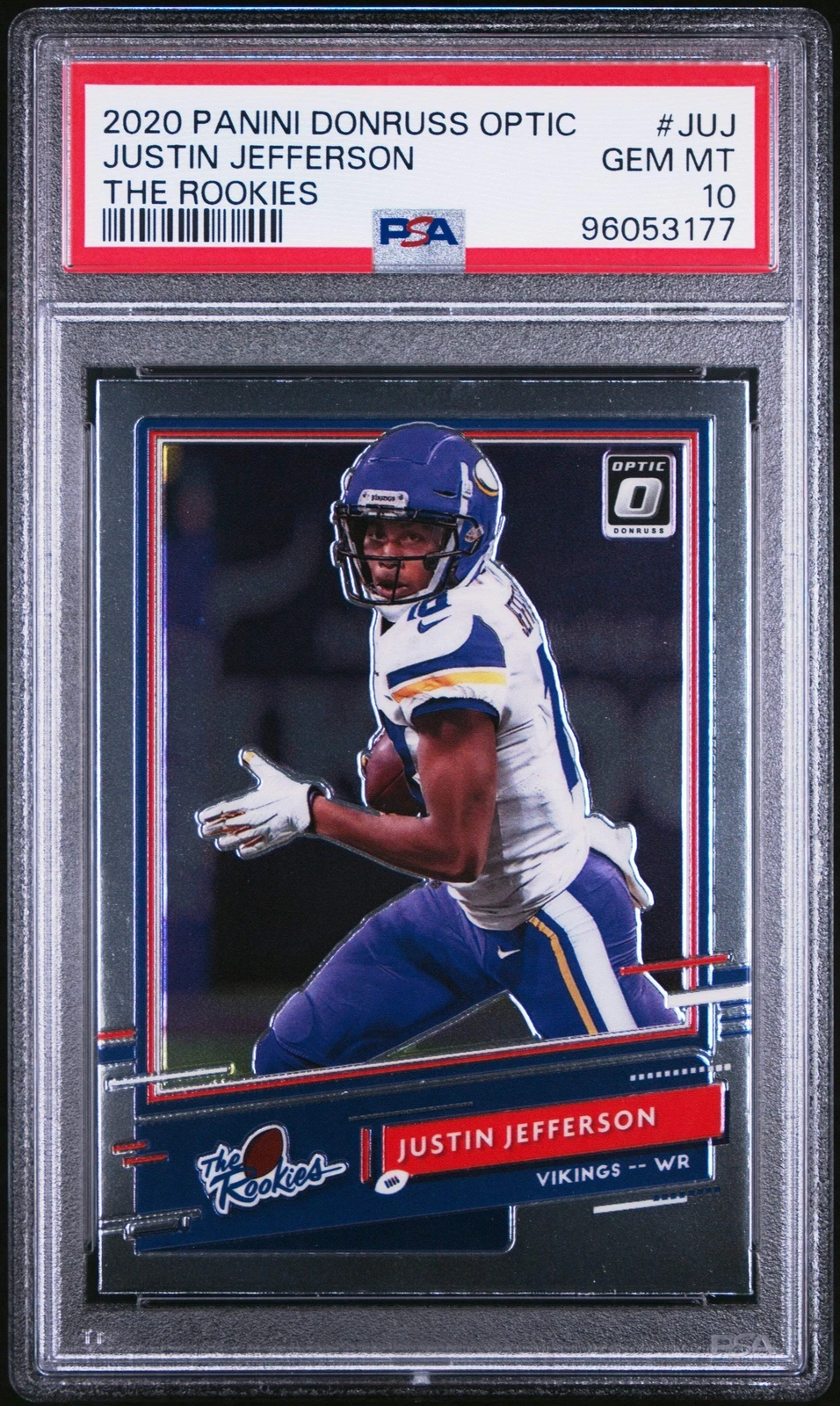 Graded 2020 Donruss Optic Justin Jefferson #JUJ The Rookies Football Card PSA 10
