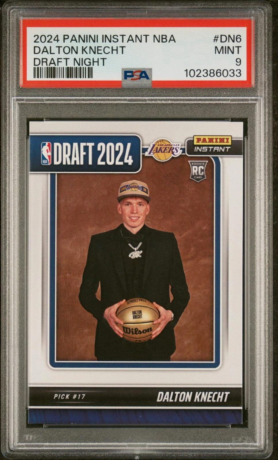 Graded 2024 Panini Instant Dalton Knecht #DN6 Draft Night Basketball Card PSA 9