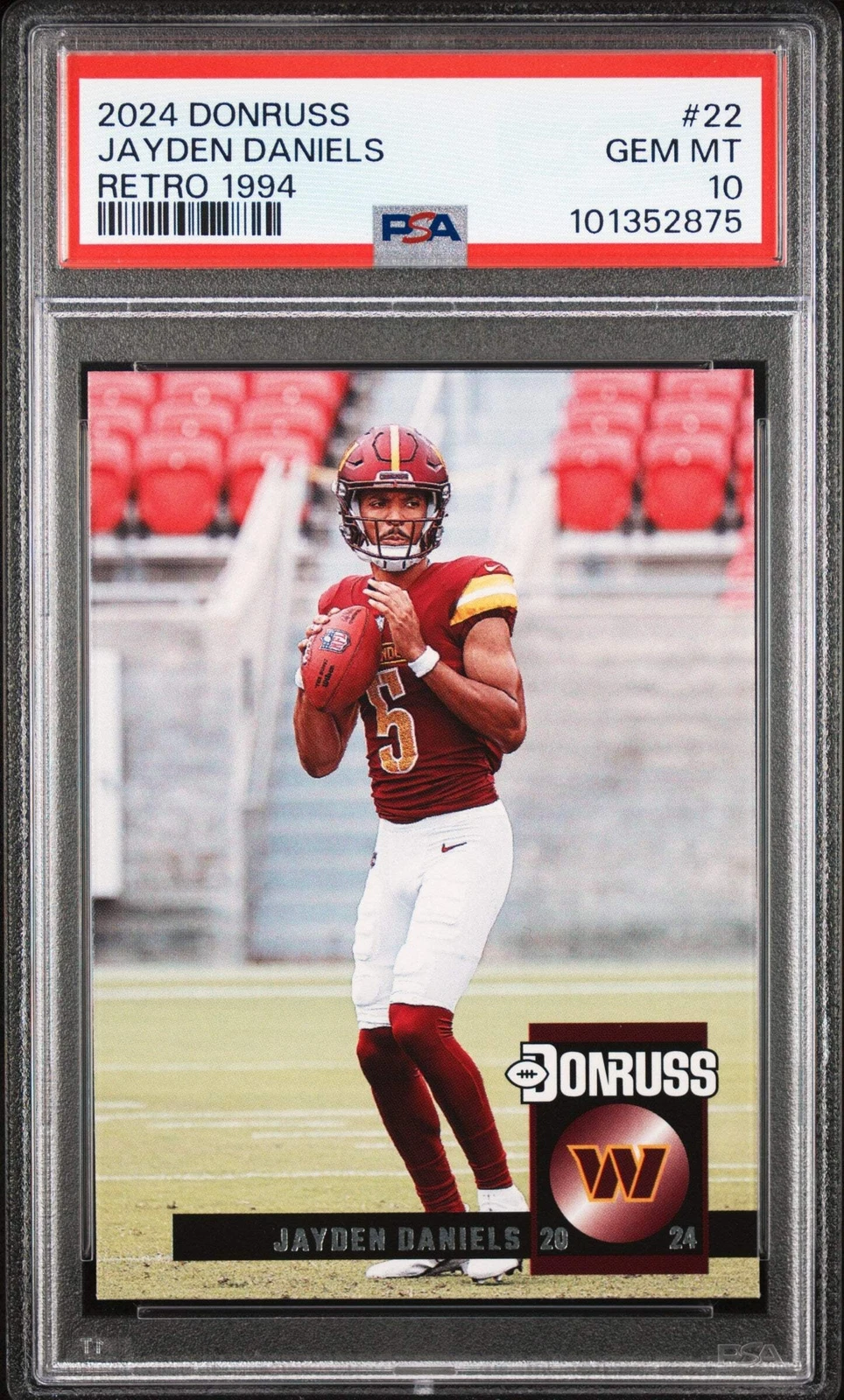 Graded 2024 Panini Donruss Jayden Daniels #22 Retro 1994 RC Football Card PSA 10