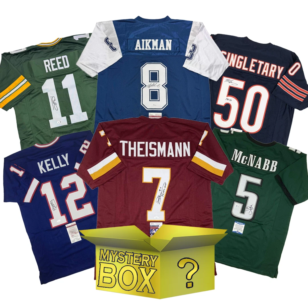 Autographed/Signed Football GOLD Series 2 Jersey Mystery Box PSA JSA BAS COA