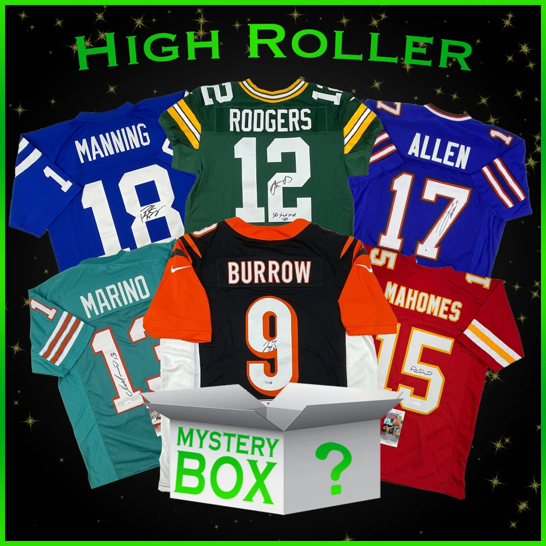 High Roller Autographed/Signed Football Jersey Mystery Box PSA JSA BAS COA