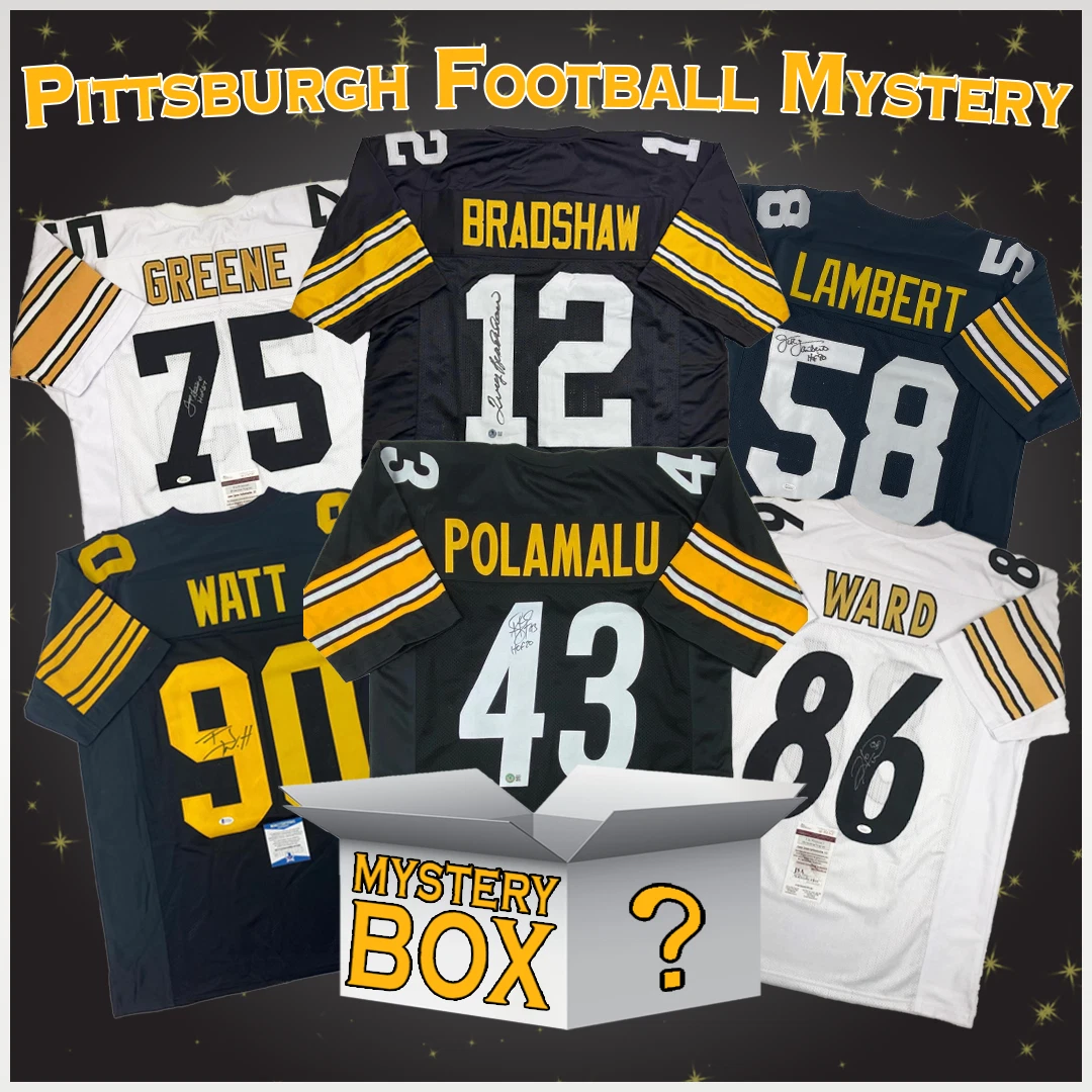 Autographed/Signed Pittsburgh Football Jersey Mystery Box PSA JSA or Beckett COA