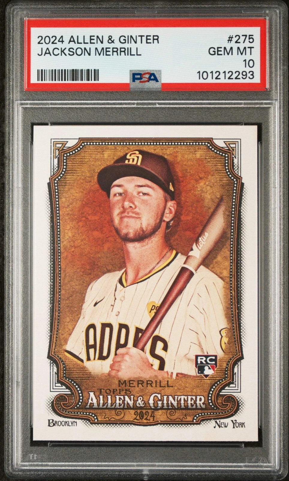 Graded 2024 Topps Allen & Ginter Jackson Merrill #275 RC Baseball Card PSA 10