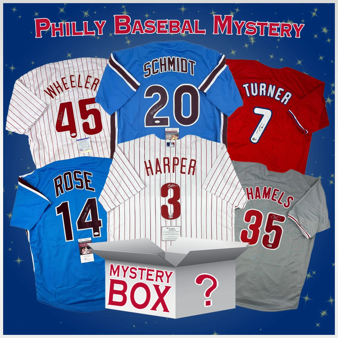 Autographed/Signed Philadelphia Baseball Jersey Mystery Box PSA JSA BAS COA