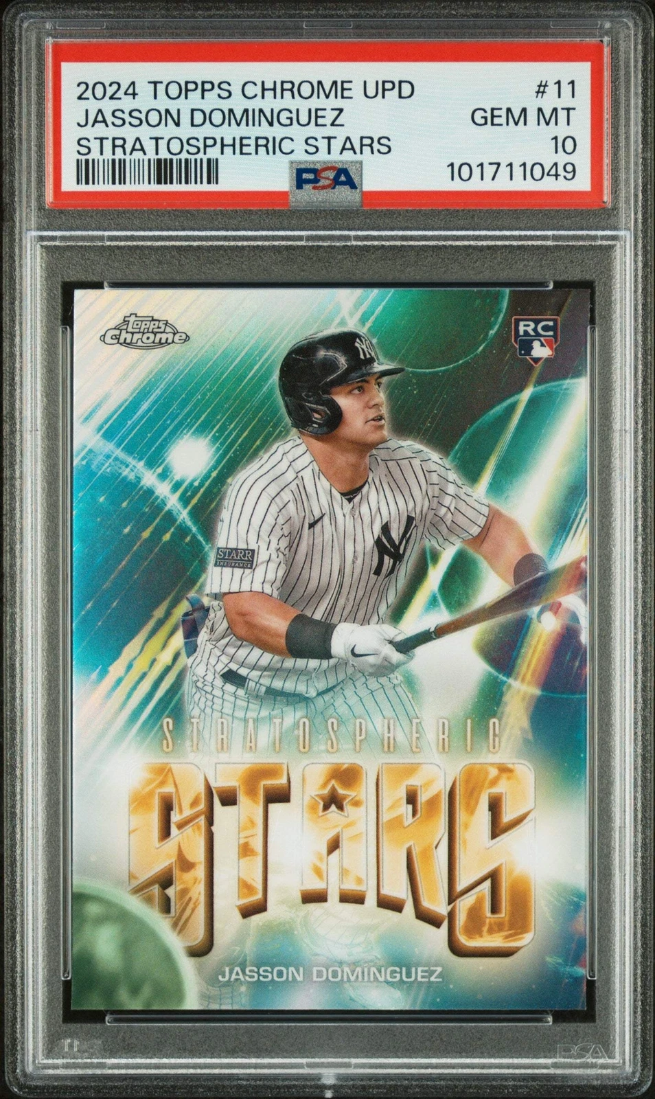 Graded 2024 Topps Chrome Up Jasson Dominguez #11 Rookie RC Baseball Card PSA 10