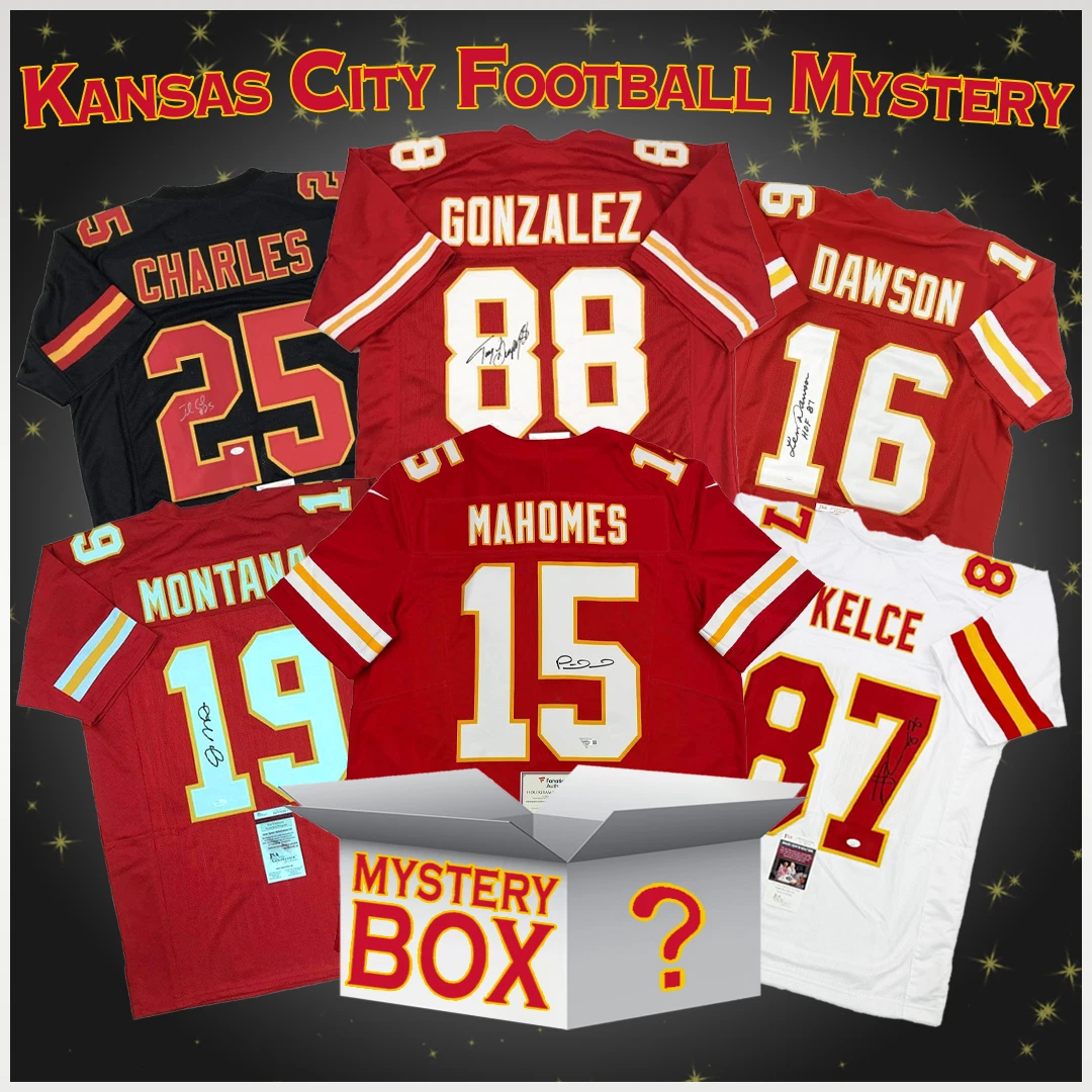 Autographed/Signed Kansas City Football Jersey Mystery Box PSA JSA BAS COA