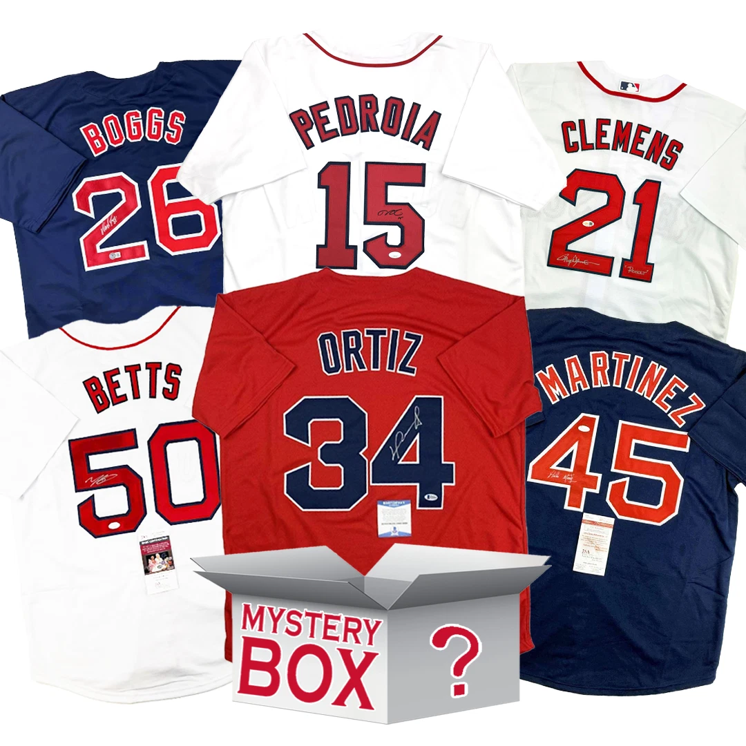Autographed/Signed Boston Baseball Jersey Mystery Box PSA JSA or Beckett COA