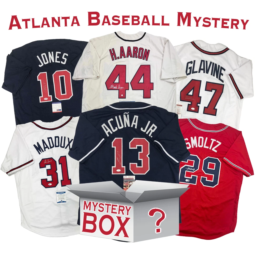 Autographed/Signed Atlanta Baseball Jersey Mystery Box PSA JSA or Beckett COA