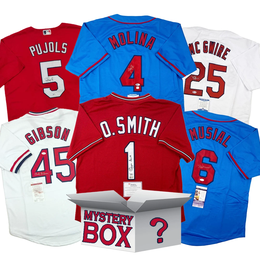 Autographed/Signed St. Louis Baseball Jersey Mystery Box PSA JSA or Beckett COA
