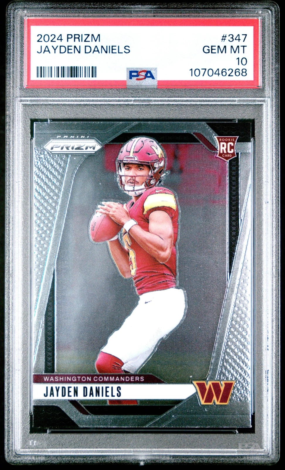 Graded 2024 Panini Prizm Jayden Daniels #347 Rookie RC Football Card PSA 10