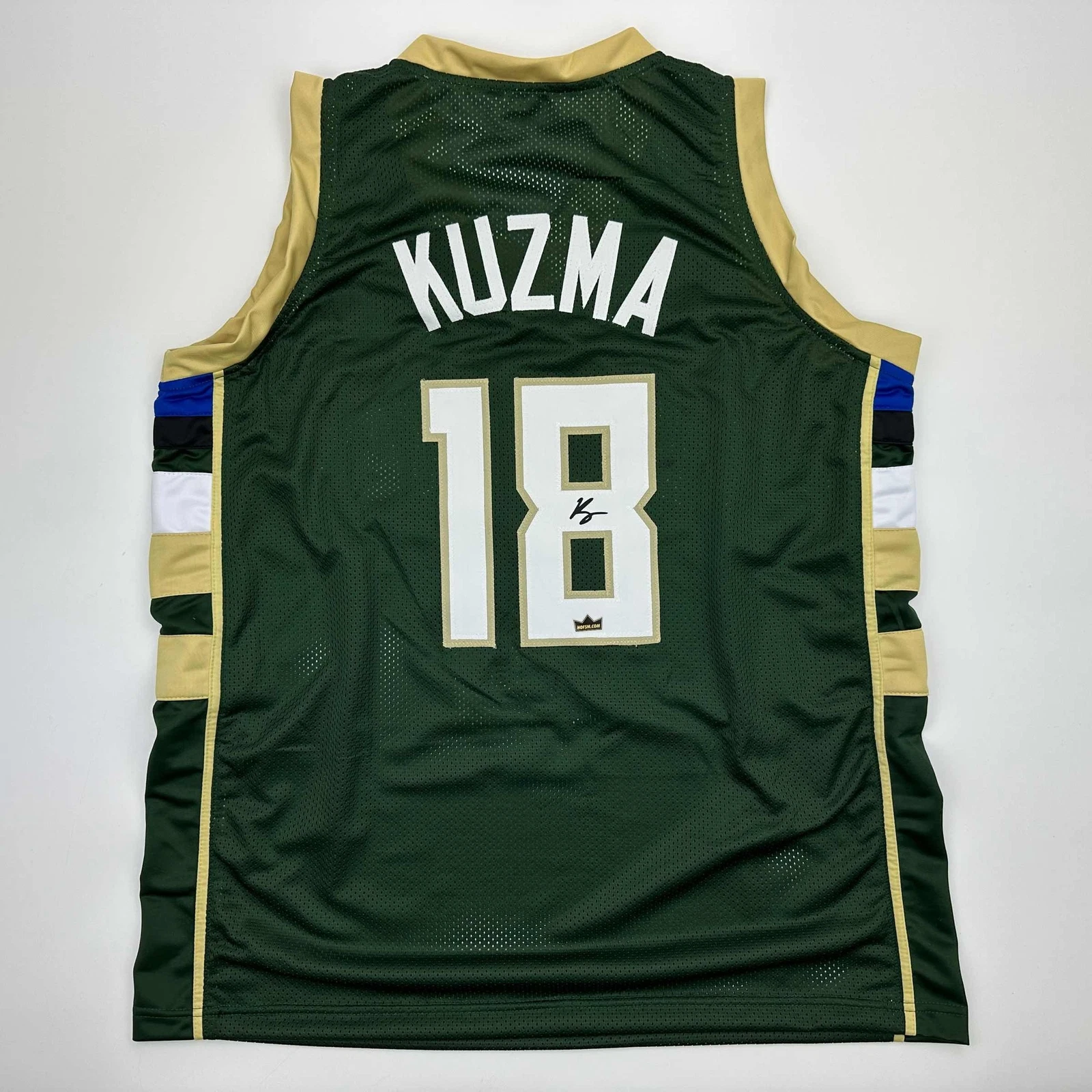 Facsimile Autographed Kyle Kuzma Milwaukee Green Reprint Jersey Size Men's XL