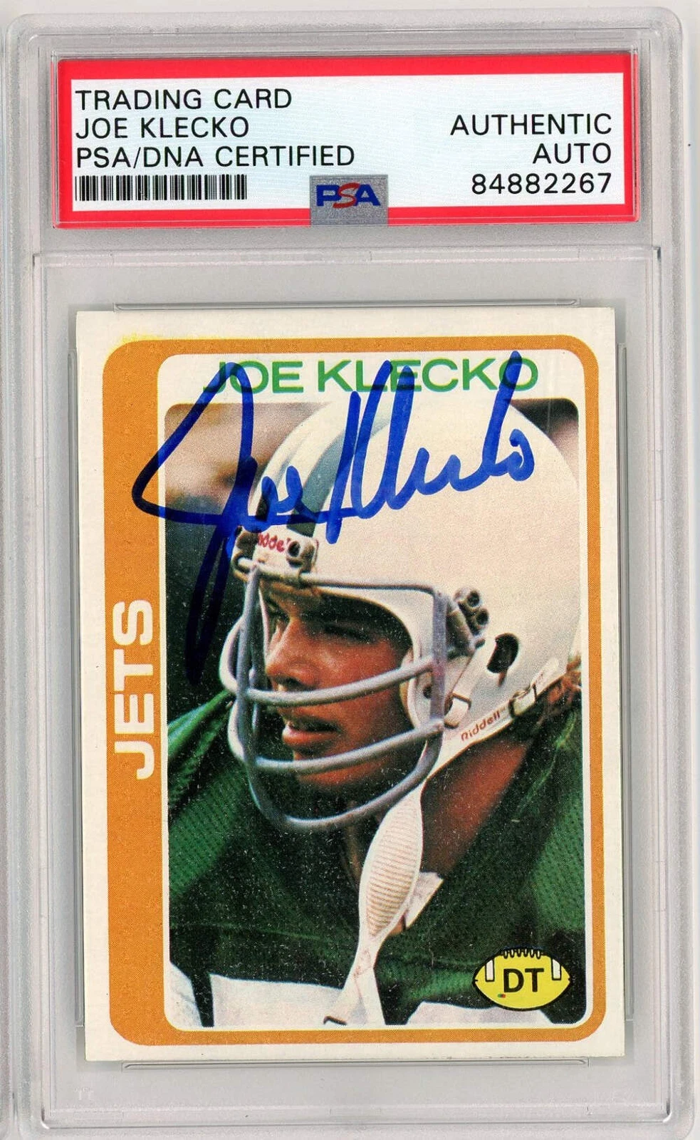 Graded 1978 Topps Joe Klecko #287 Rookie RC Football Card PSA Auth Auto Grade