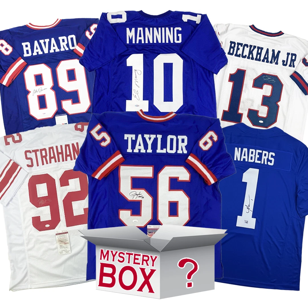 Autographed/Signed New York Football Jersey Mystery Box PSA JSA or Beckett COA