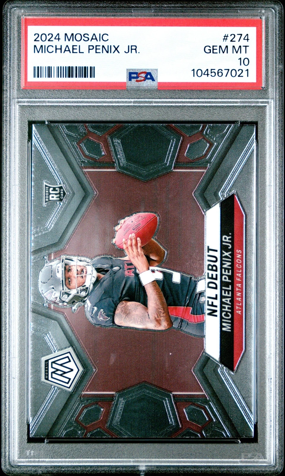 Graded 2024 Panini Mosaic Michael Penix Jr #274 Rookie RC Football Card PSA 10