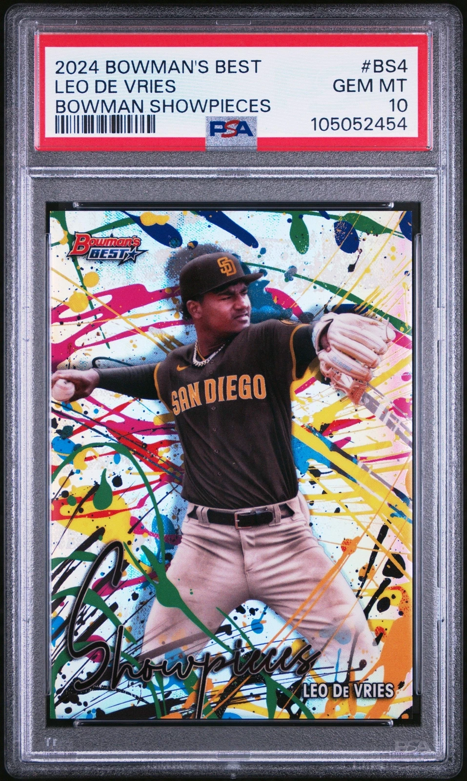 Graded 2024 Bowmans Best Leo De Vries #BS4 Showpieces RC Baseball Card PSA 10