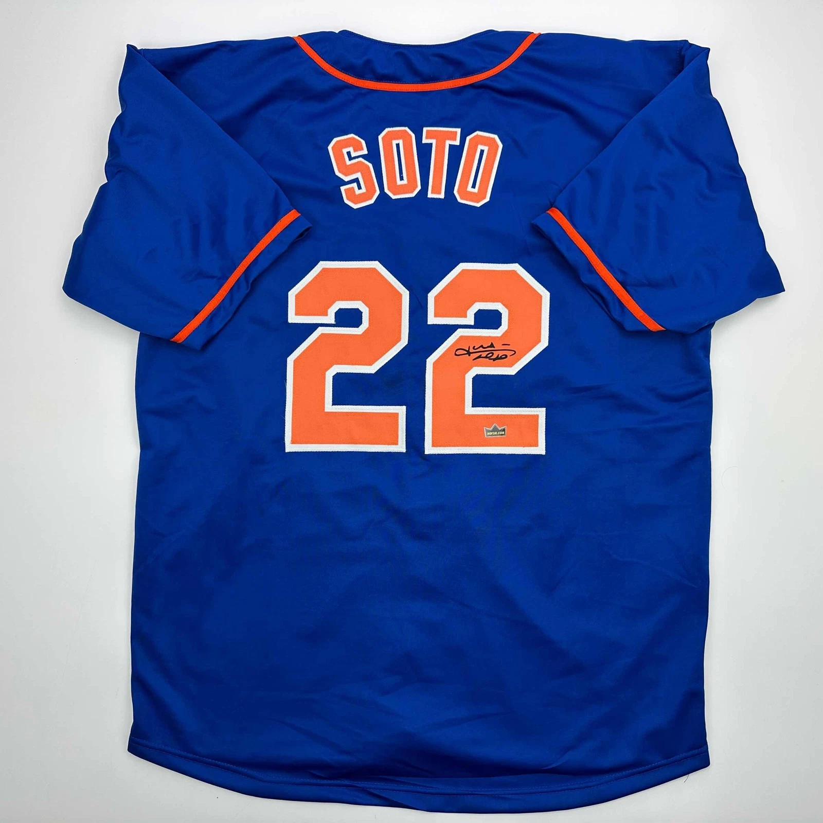 Facsimile Autographed Juan Soto New York Blue Reprint Jersey Size Men's XL