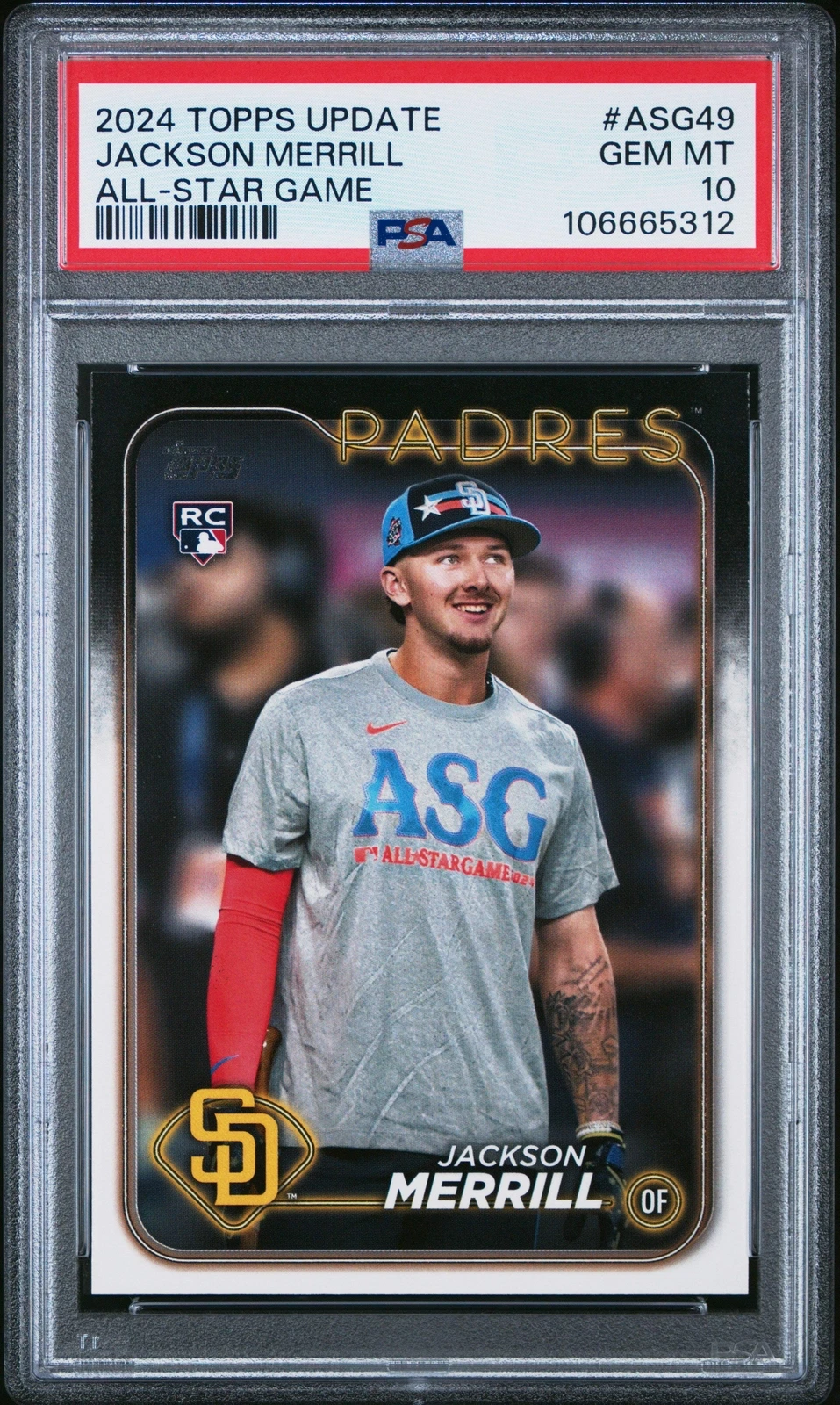 Graded 2024 Topps Update Jackson Merrill #ASG49 All Star Game Rookie Card PSA 10