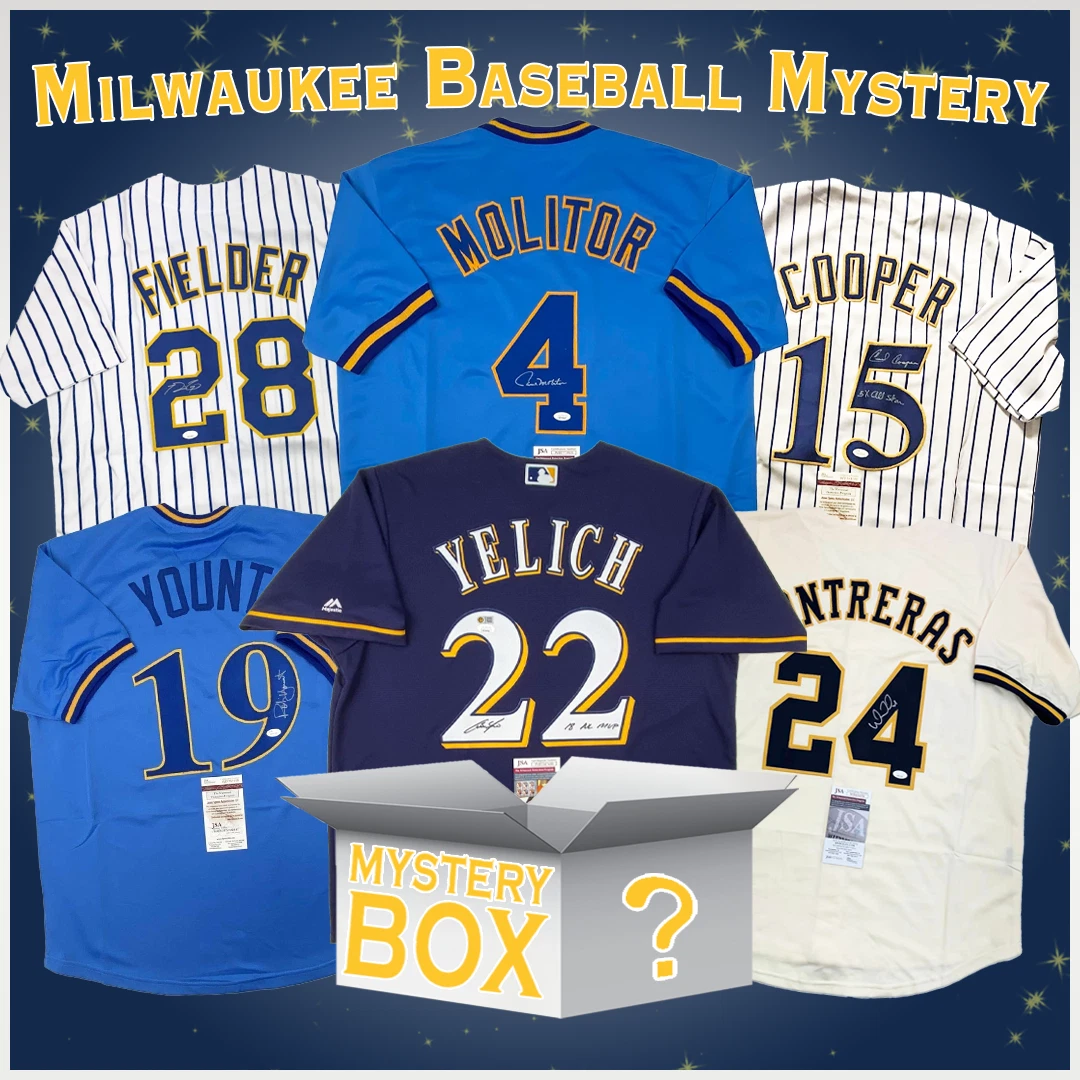 Autographed/Signed Milwaukee Baseball Jersey Mystery Box PSA JSA or Beckett COA