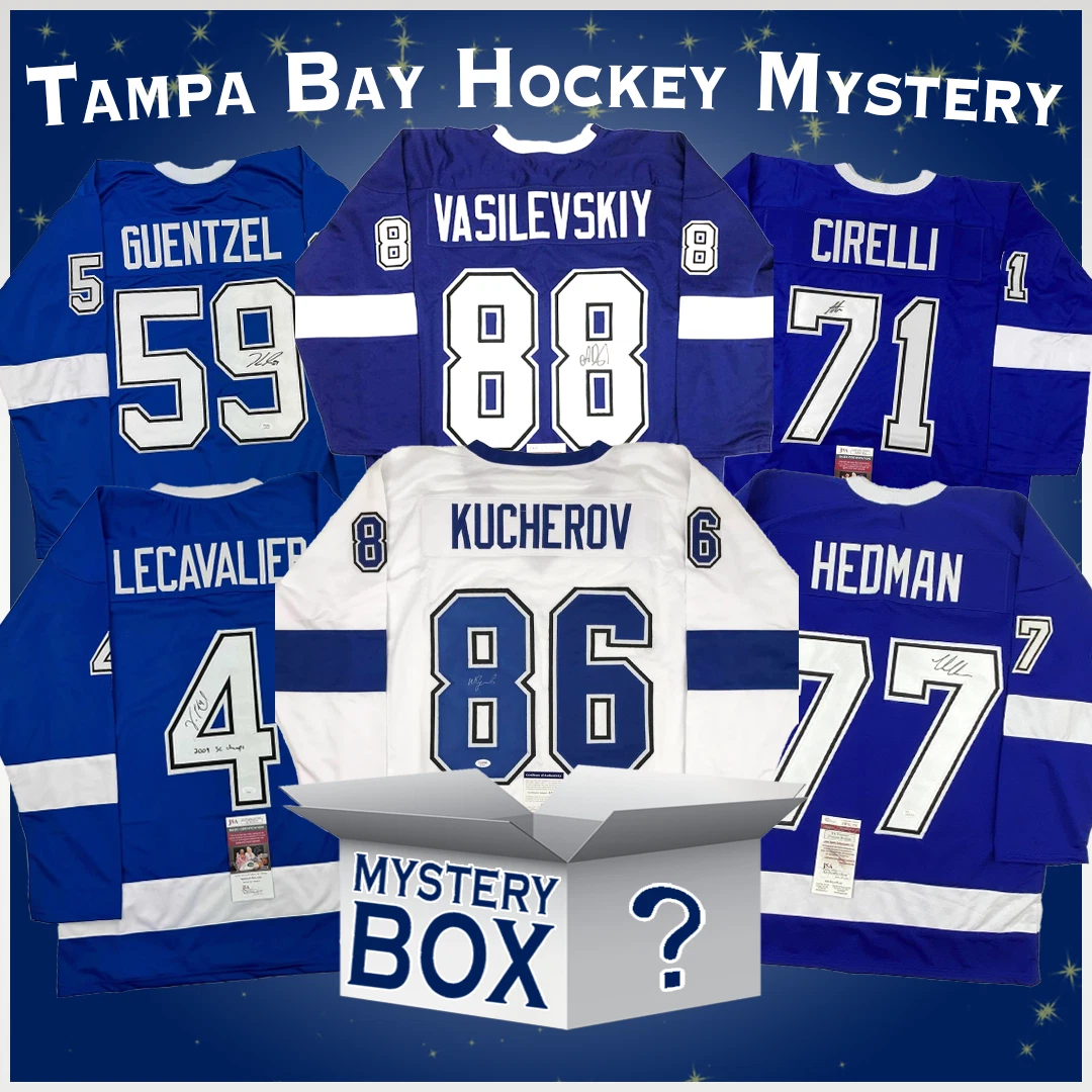Autographed/Signed Tampa Bay Hockey Jersey Mystery Box PSA JSA or Beckett COA