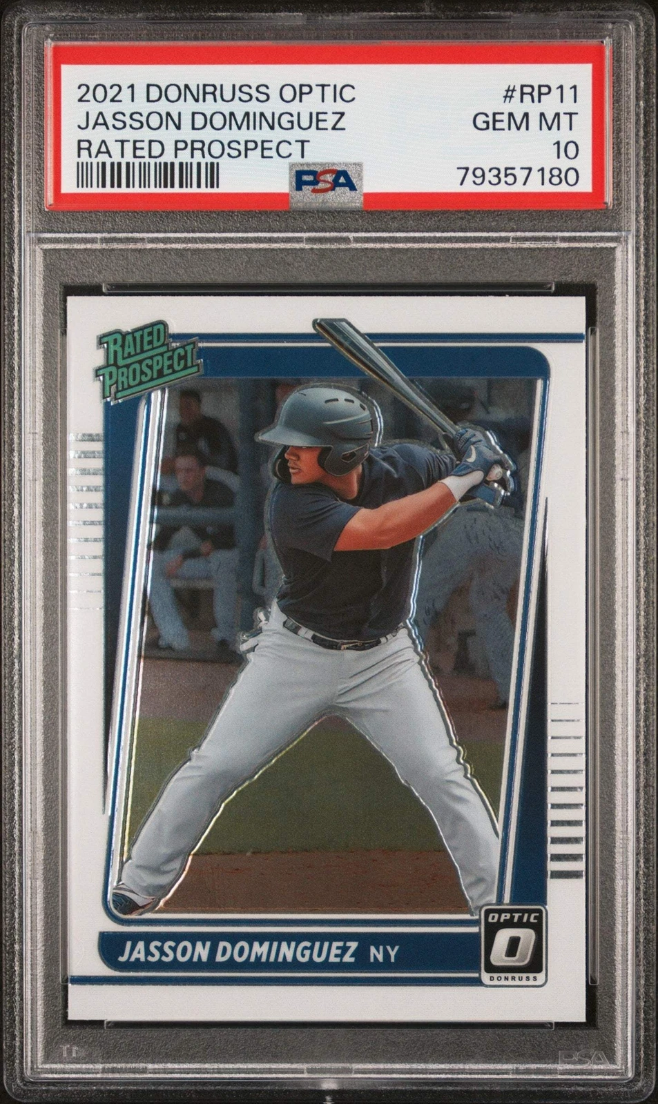 Graded 2021 Donruss Optic Jasson Dominguez #RP11 Prospects Baseball Card PSA 10