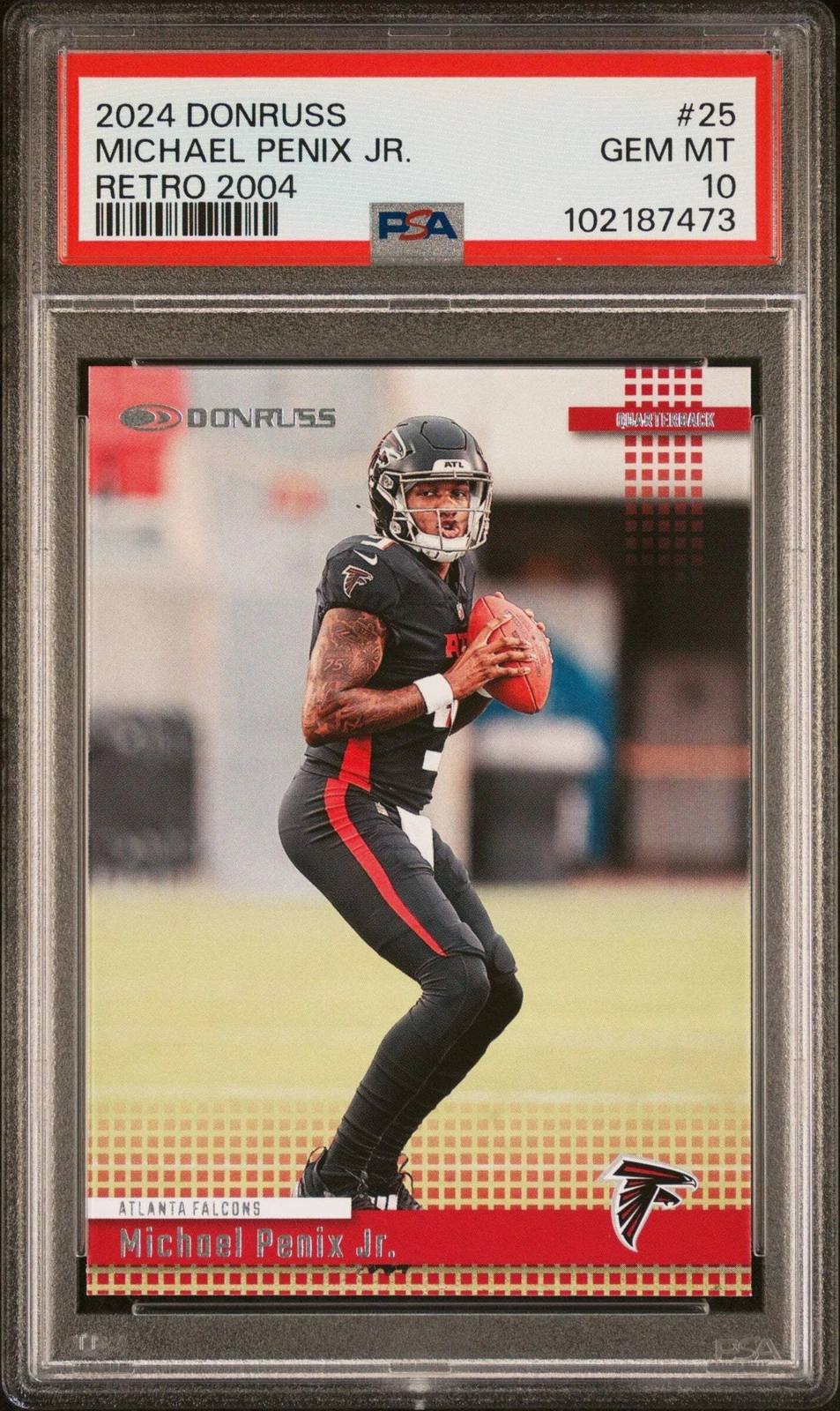 Graded 2024 Panini Donruss Michael Penix Jr #25 2004 Rookie Football Card PSA 10