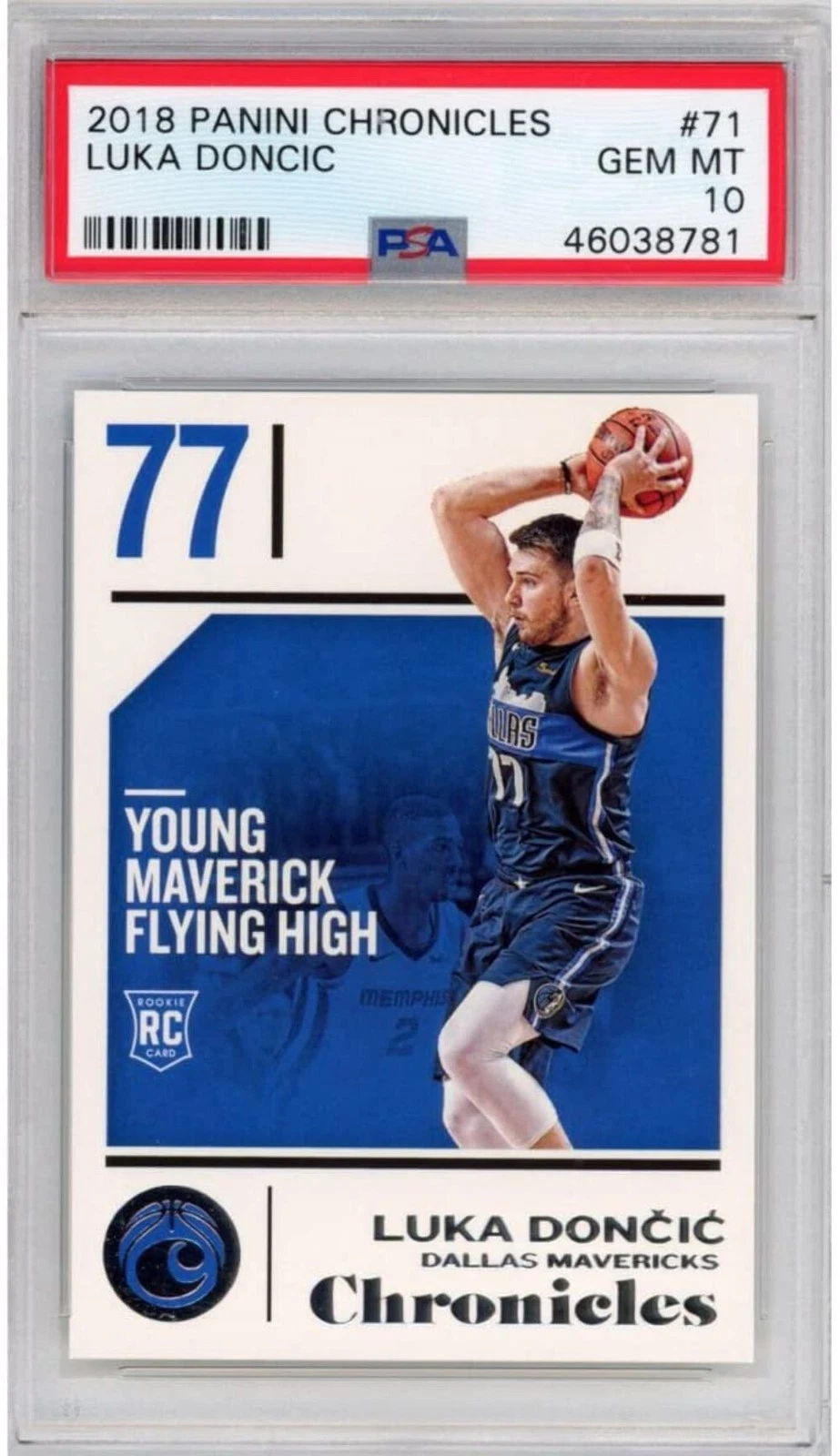 Graded 2018-19 Panini Chronicles Luka Doncic #71 Rookie RC Basketball Card PSA 1