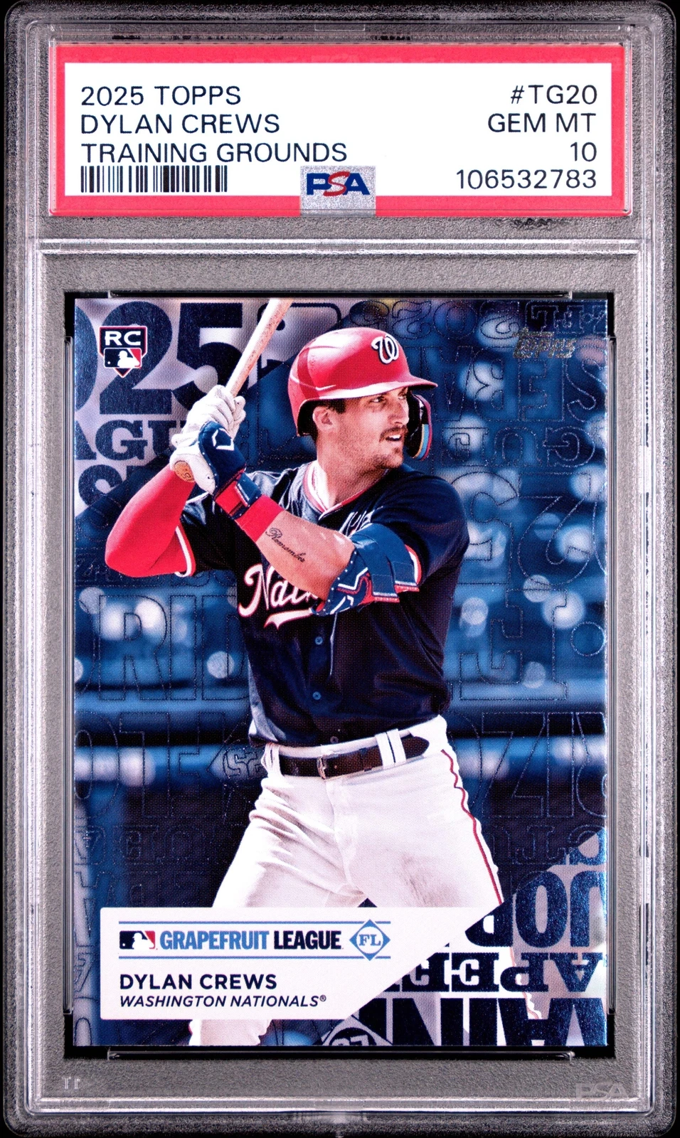 Graded 2025 Topps Dylan Crews #TG20 Training Grounds RC Baseball Card PSA 10