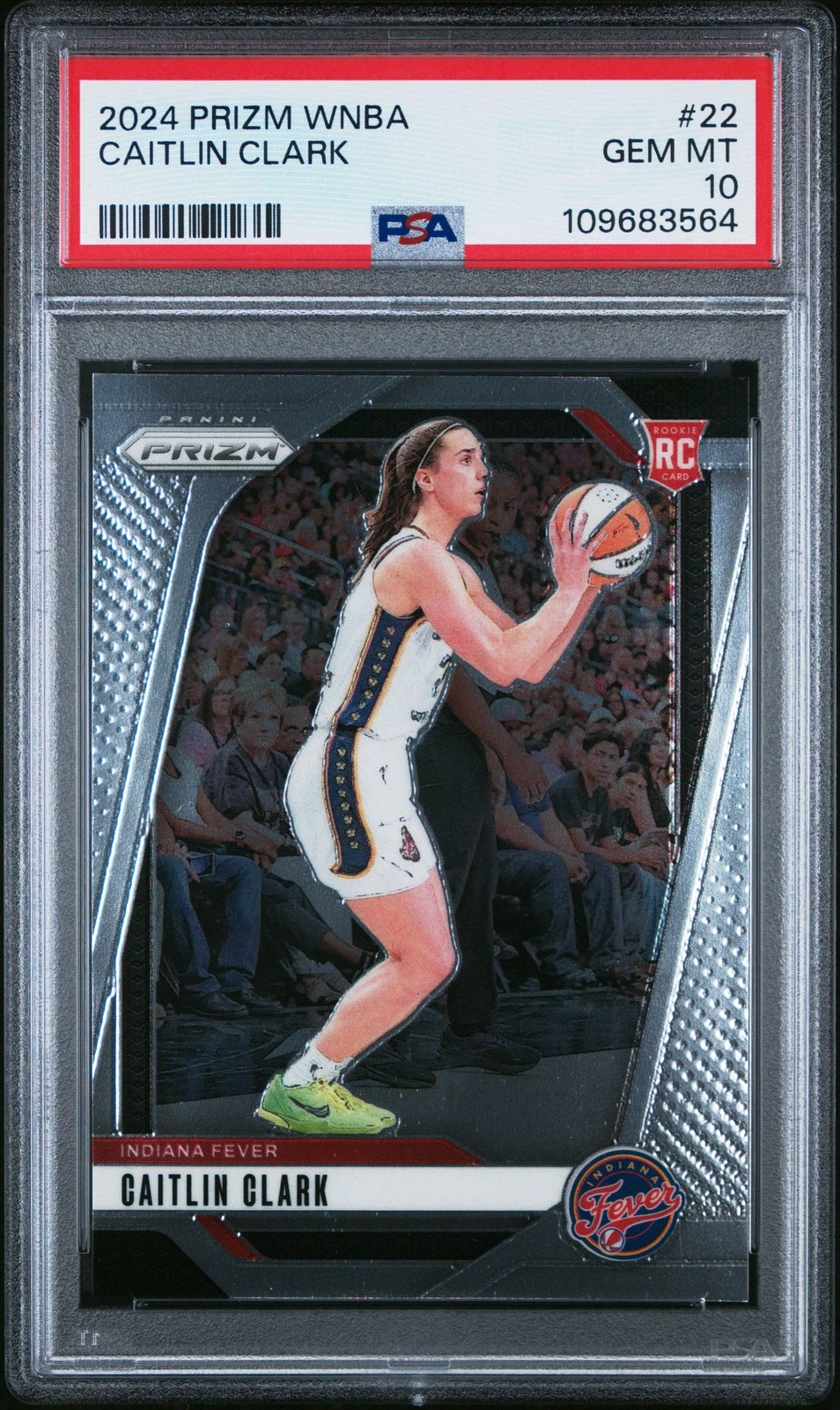 Graded 2024 Panini Prizm Caitlin Clark #22 Rookie RC Basketball Card PSA 10
