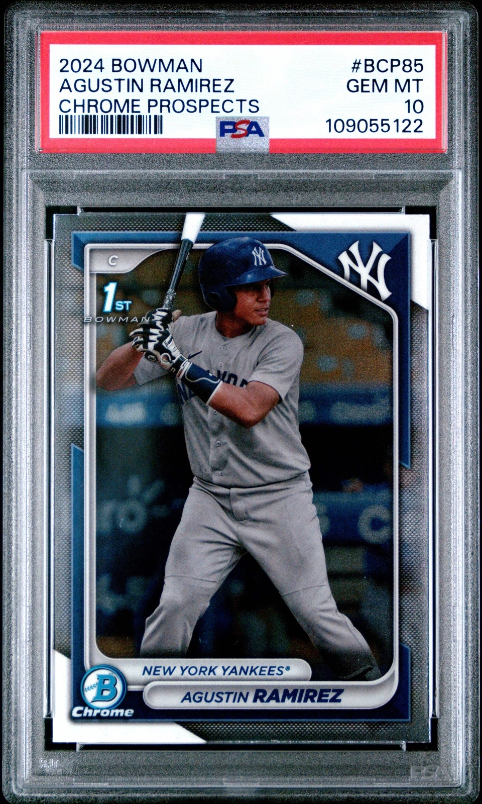 Graded 2024 Bowman Agustin Ramirez #BCP85 Chrome Prospects Baseball Card PSA 10