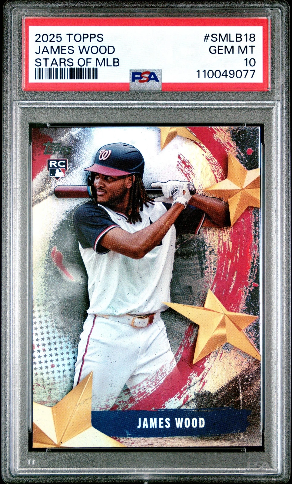 Graded 2025 Topps James Wood #SMLB18 Stars of MLB Rookie RC Baseball Card PSA 10