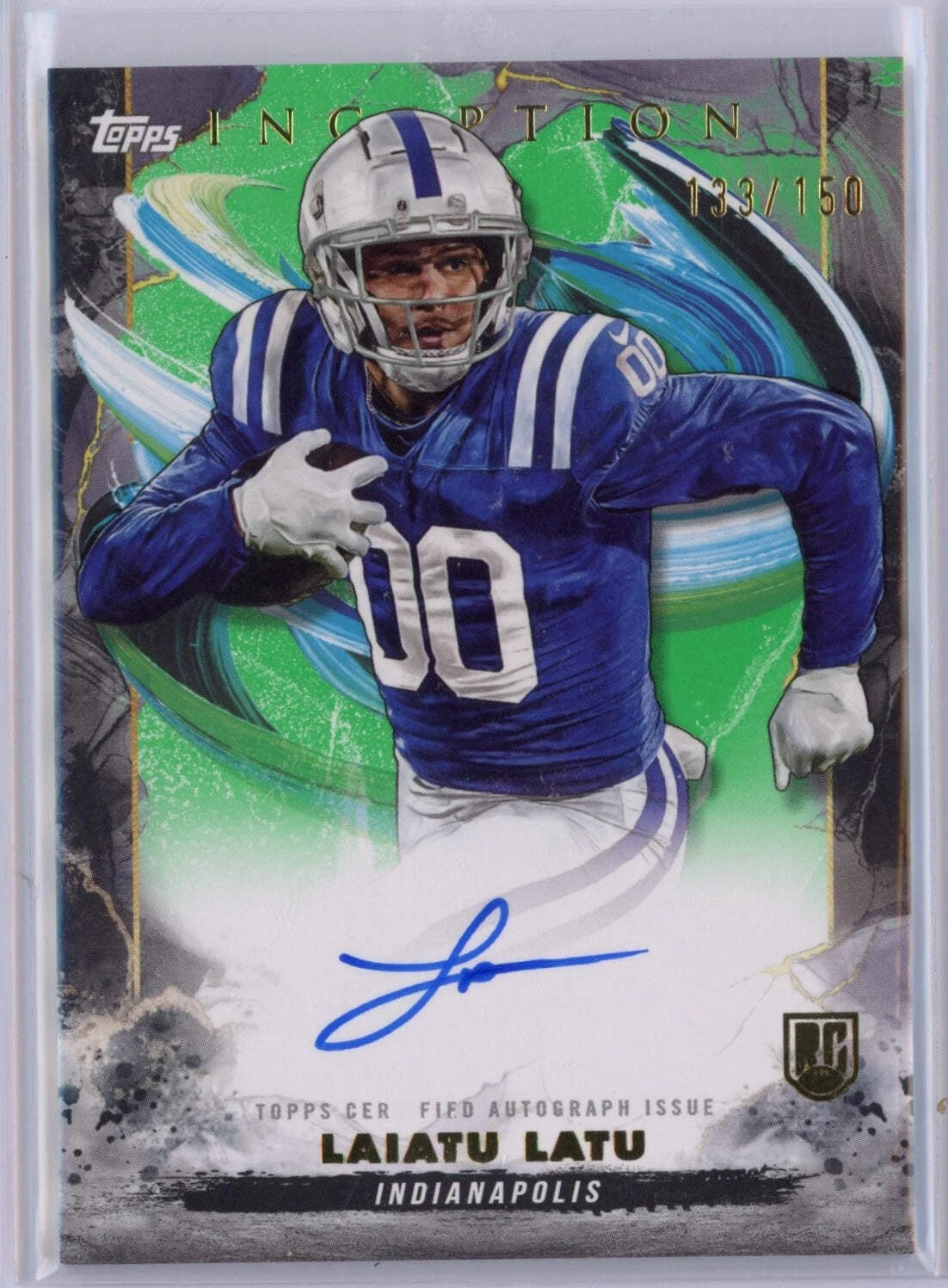 2024 Topps Inception Laiatu Latu #RALL Green Autograph /150 Rookie Football Card