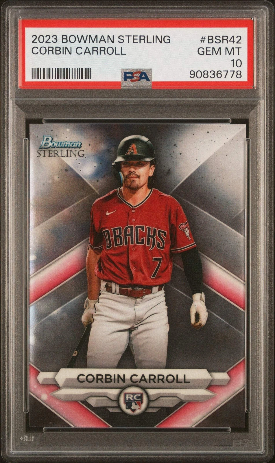 Graded 2023 Topps Bowman Sterling Corbin Carroll #BSR42 RC Baseball Card PSA 10
