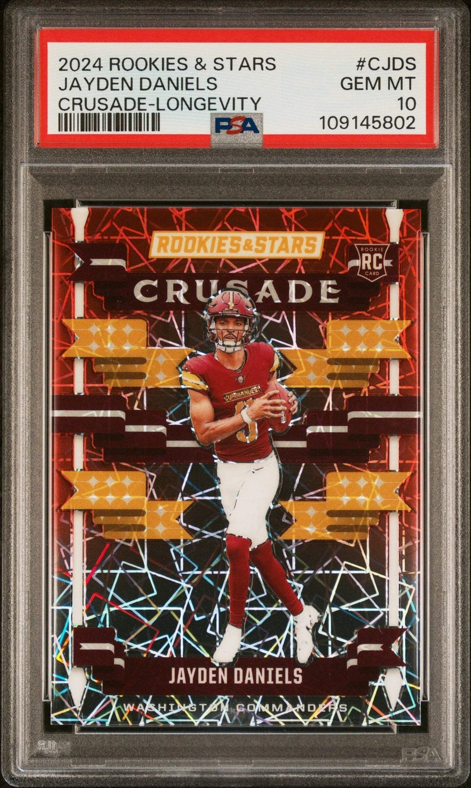 Graded 2024 Panini R&S Jayden Daniels #CJDS Longevity RC Football Card PSA 10