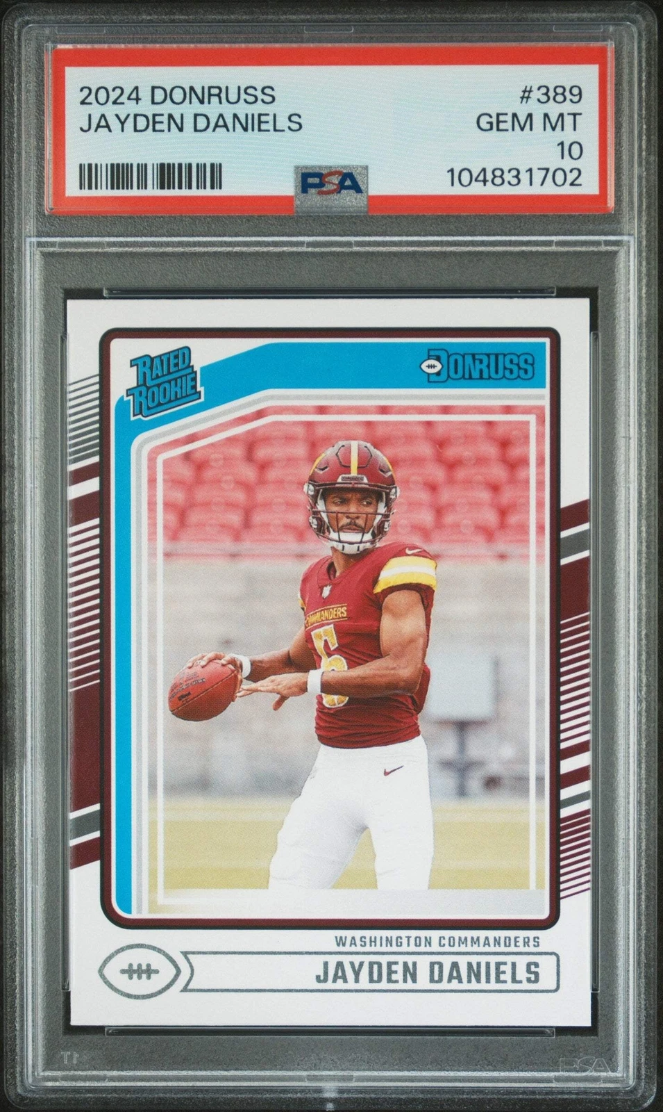 Graded 2024 Panini Donruss Jayden Daniels #389 Rookie RC Football Card PSA 10