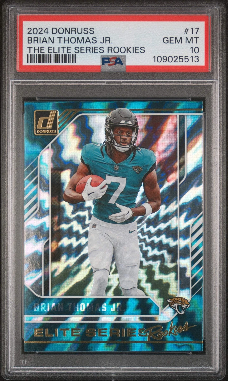 Graded 2024 Donruss Brian Thomas Jr #17 Elite Series Rookie Football Card PSA 10